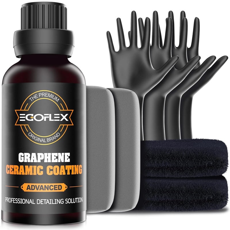 EGOFLEX Graphene Ceramic Coating for Cars - 20H Professional Grade Top Coat Detailing Kit 50ML - Heavy Duty Automotive Paint Sealant for After Car Wash - Ultimate Hydrophobic Protection and High Gloss Shine - Image 1